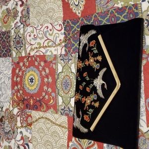 Neiman marcus black velvet bag